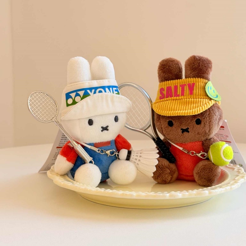 Badminton Tv - Nuovo Portachiavi Peluche Miffy Coniglio Sportivo,