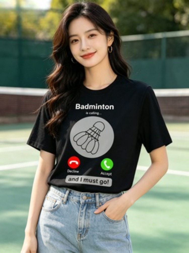Badminton Quotes Short - T-shirt da donna divertente con motivo